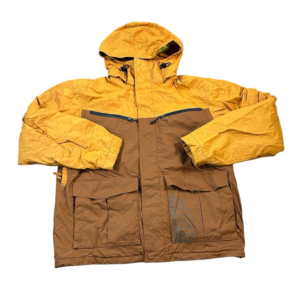 Simms Men's Jacket Coat Size Large Orange Hooded Jacket Coat‎ Zippered
